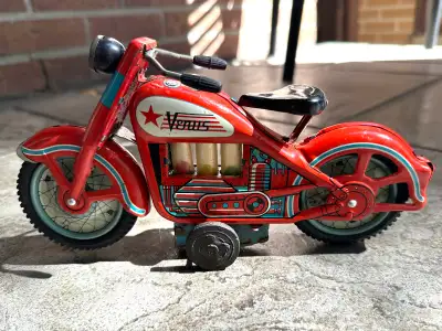 1960’s Tin Friction Motorcycle , View more