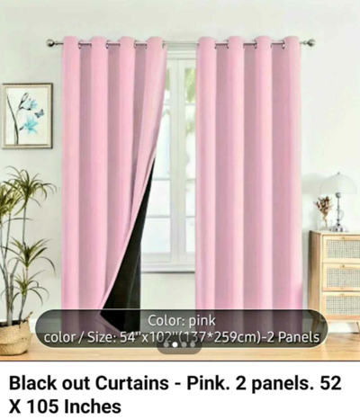 New blackout curtains sanded pink color (washed pink), View more