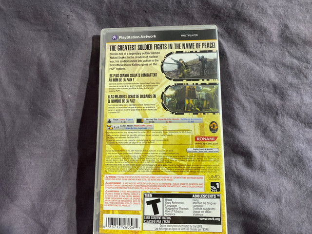 PSP Metal Gear Solid Peace Walker Complete Game in Sony PSP & Vita in Mississauga / Peel Region - Image 2