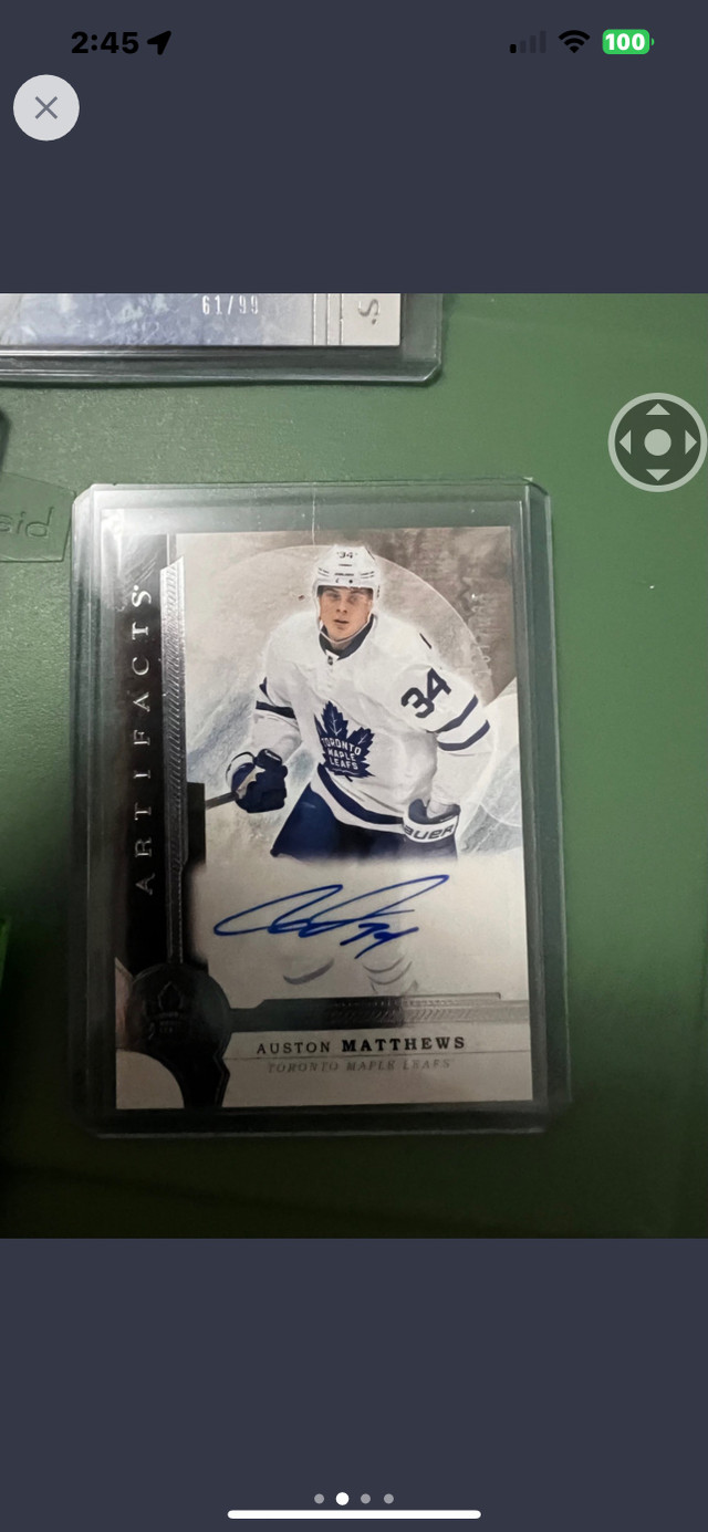 Austin Matthews Double Jersey Autographed Card in Arts & Collectibles in Peterborough