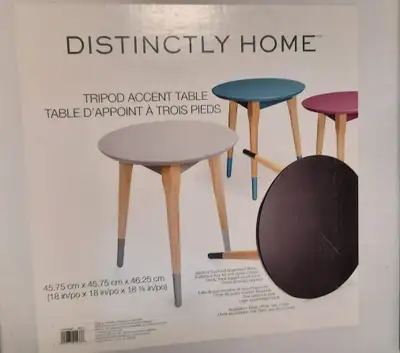 New Distinctly Home Tripod Accent Wood Table - still in box, View more