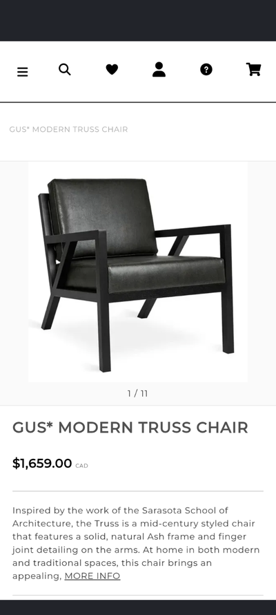 Gus Modern Truss Accent Chair, View more