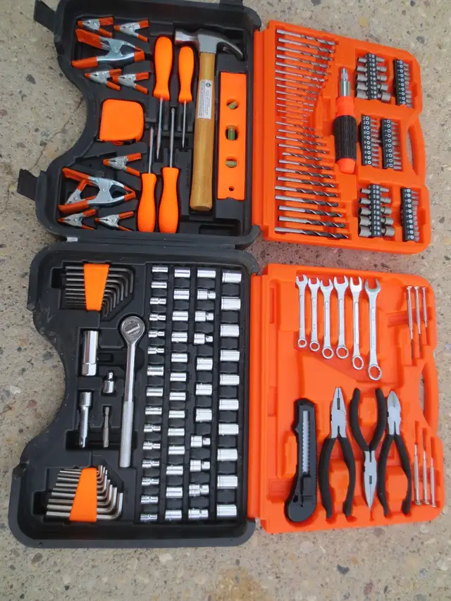all-in-one tool kit with socket set drill bits wrenches and more