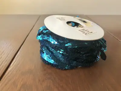 Vintage Sequins Turquoise Metallic Nylon Trim Sewing Crafts Sew, View more