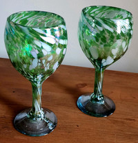 Great Mothers day gift- Hand blown wine glasses