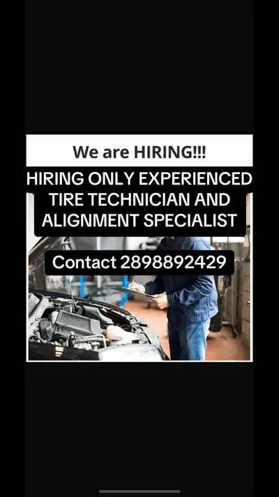 Hiring Tire technicians and Wheel alignment Specialists For tire shop in brampton. Only experienced...