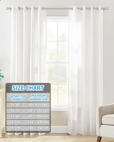 BRAND NEW - Adjustable 1" diameter splicing silver curtain rod for window size 32" -144". (In its or...