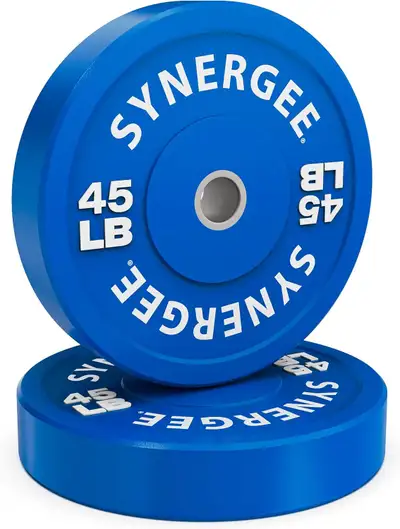 Synergee Bumper Plates  Durable Olympic Weight Plates 45 lbs, View more