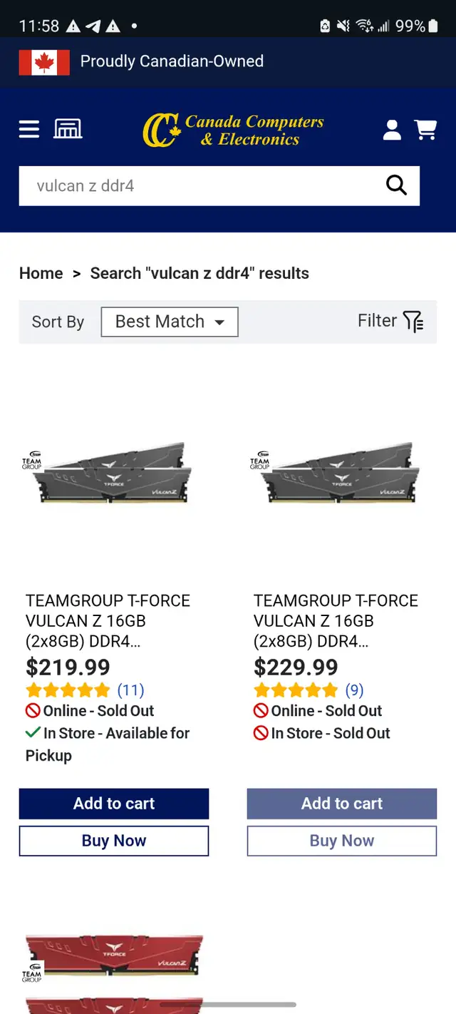 Teamgroup Vulcan Z DDR4 2 X 8GB sticks of desktop ram 16GB total in System Components in Belleville - Image 2