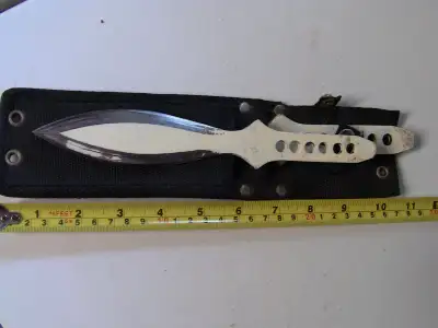 Two white Hunting Knives + Sheath, View more