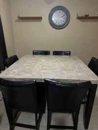 Marble table w/ 6 chairs