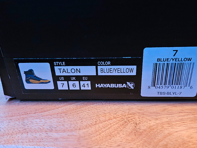 Hayabusa Talon Boxing Shoes Blue/Yellow size 7 dans Autre  à Ville de Montréal - Image 3