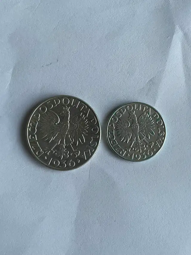 Poland Silver Coin Lot — 1936 5 Złotych “Ship” + 1936 2 Złote — in Arts & Collectibles in City of Toronto - Image 3