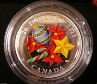 Canada 2013 $20 Venetian Murano Glass Candy Cane, 1 oz. COIN