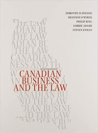 Canadian Business and the Law 7E DuPlessis 9780176795085