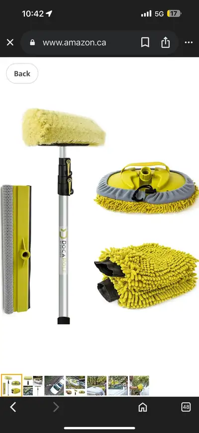 DOCAZOO Car Cleaning Kit - Car Wash Kit, Car Squeegee, Microfiber Cleaning Head, Car Wash Mitt - (12...