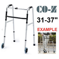 Adjustable Foldable Walker 5" Wheels 31' - 37" - NEW