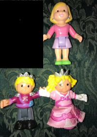 Vintage Fisher Price Doll House Doll lot of 3 Princess Boy Girl