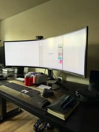 Samsung Odyssey G9 49” Ultra-Wide Curved Gaming Monitor, View more