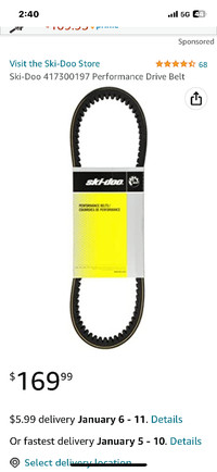 BRP /Skidoo  Drive belt- New