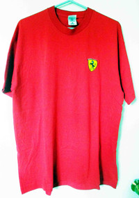 Men’s Red Ferrari Cotton Short Sleeve T-Shirt Size Extra Large