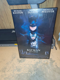 Batman Returns movie poster framed in Plexiglas 39x26