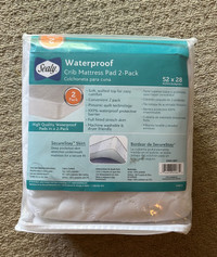 *NEW* Sealy Waterproof Crib/Toddler Mattress Pad Cover 2-Pack