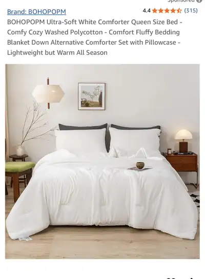 White Comforter without pillows only comforter, View more