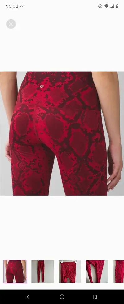 Lululemon Wunder Under Pant Hi-Rise in Ziggy Snake red Tide Cranberry. perfect condition