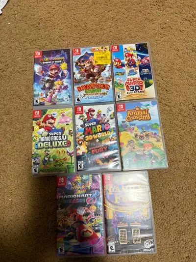Willing to sell individually OR as a full bundle at a discount. Selling my Nintendo Switch physical...