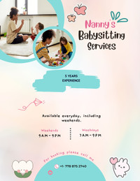 Experienced Nanny Offering Reliable Babysitting Services
