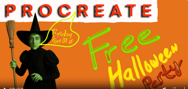FREE  Art  Halloween Procreate online class!