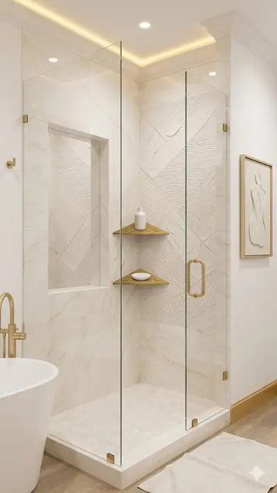 ⛔️⚠️ magnifique tablette réno salle de bain /Gold  Shower Shelve, View more