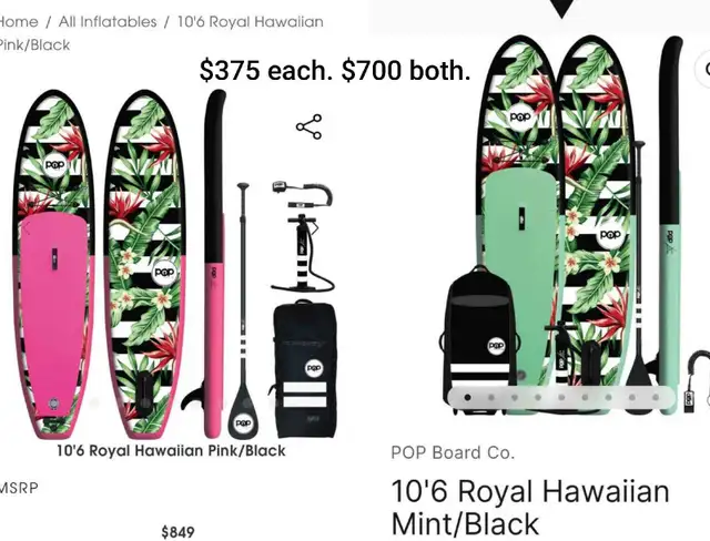 POP 10'6 Royal Hawaiian pink(mint) /BlackInflatable S