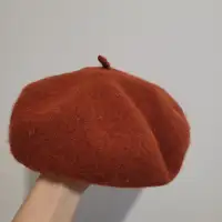 Beret hat - red orange
