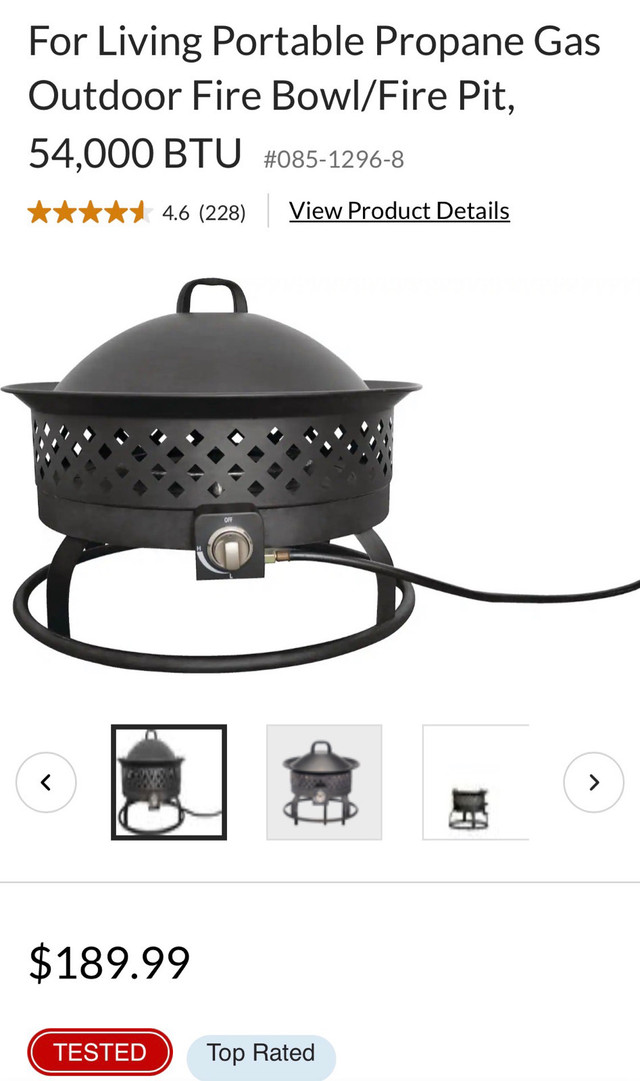 Portable Propane Gas Outdoor Fire Pit/Fire Bowl in BBQs & Outdoor Cooking in Calgary - Image 4