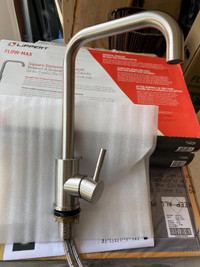 Brand New Stylish Gooseneck Faucet in Brushed Nickel Finish