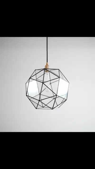 THREE Geometric Pendant Lights - Vintage, View more
