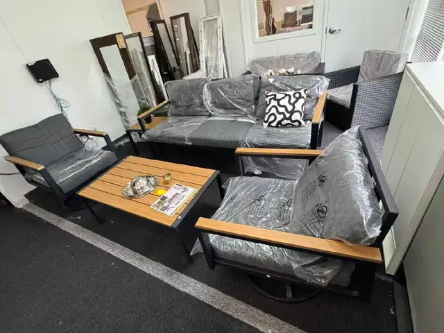5-Piece Outdoor Patio Furniture Set, 360° Swivel Rocker chair.. in Patio & Garden Furniture in Markham / York Region - Image 4