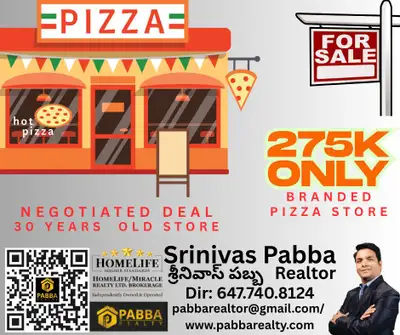 Ginos pizza - Branded Pizza & Wings Business for Sale – Prime Downtown Toronto Location – Only $275K...