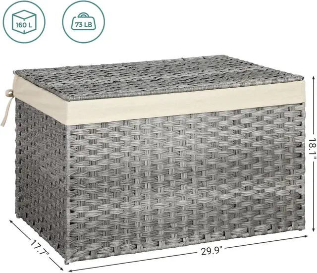 SONGMICS Storage Basket with Lid, 42.3 Gallon (160L) Storage Bin in Home Décor & Accents in Markham / York Region - Image 6