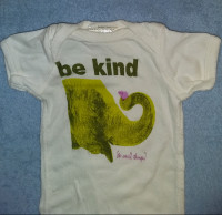 Be Kind To Small Things Elephant, Baby Onesie Shirt Size Newborn
