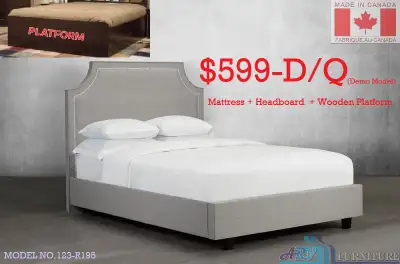 BED MATTRESS WOODEN PLATFORM ARV FURNITURE MISSISSAUGA ONTARIO, View more