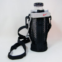 Black Mesh NIKE Water Bottle Holder w Shoulder Strap & Handle