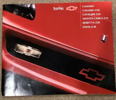 1996 CHEVROLET PERFORMANCE CARS BROCHURE FOR SALE THIS ENGLISH BROCHURE HAS 43 COLOURED PAGES SHOWIN...