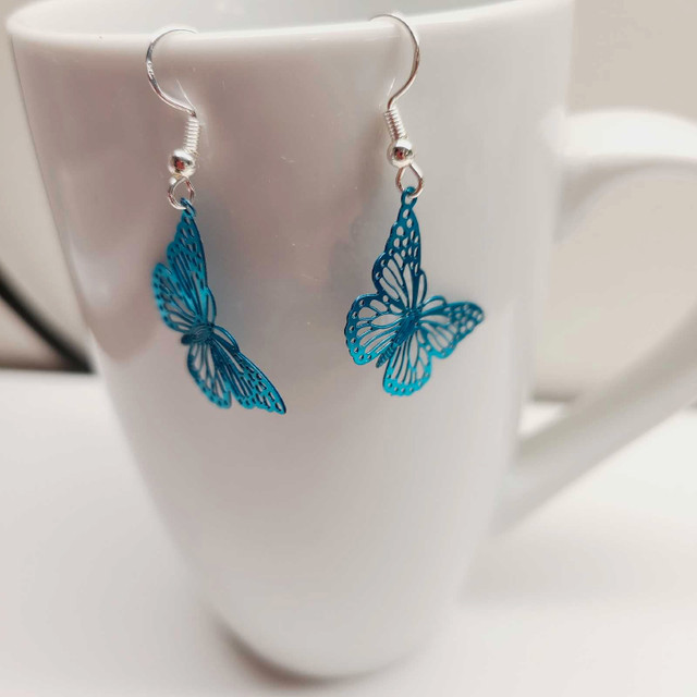 Aqua Blue Butterfly Earrings  in Jewellery & Watches in Belleville