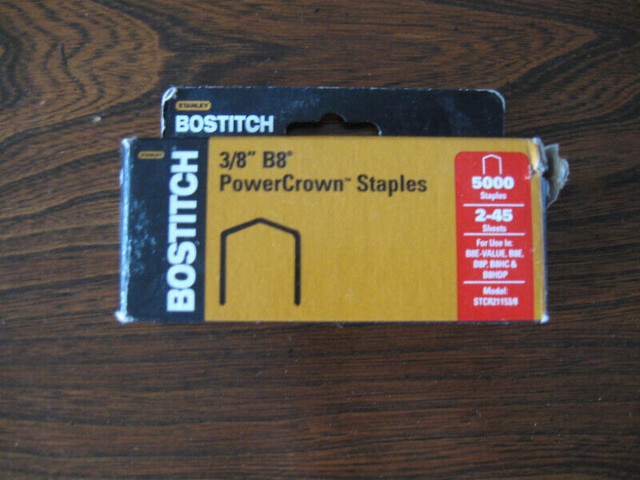 Bostitch B8 PowerCrown 3/8" staples + bonus folders and binder in Other in City of Halifax