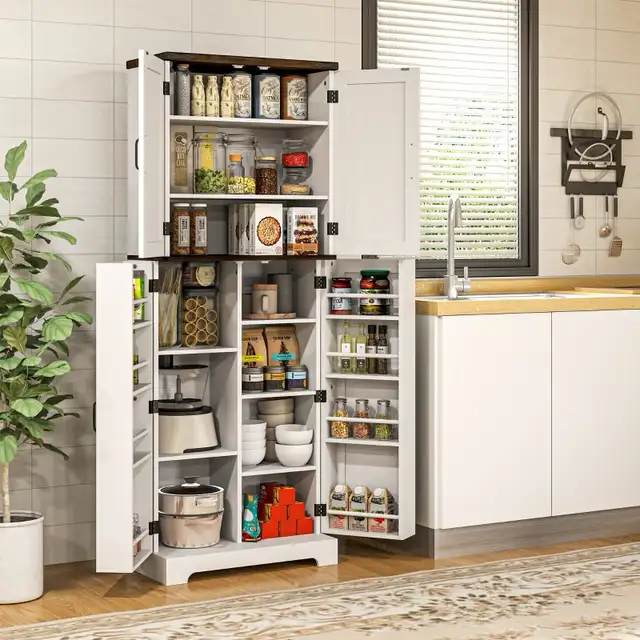 64" Tall Kitchen Pantry Cabinet with Spice Racks and Adjustable in Storage & Organization in Markham / York Region - Image 10