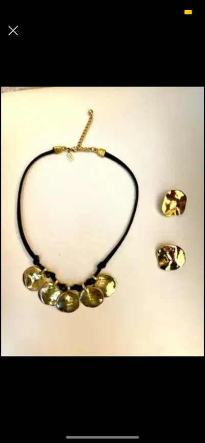 Striking Necklace and Earrings set, stamped “Jones New York", View more