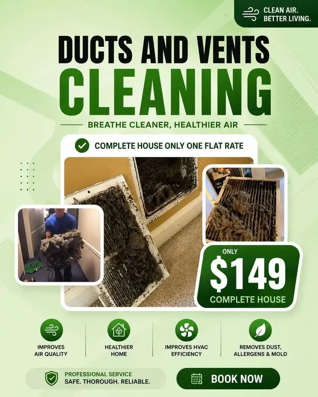 Air Duct Cleaning Special Only $149